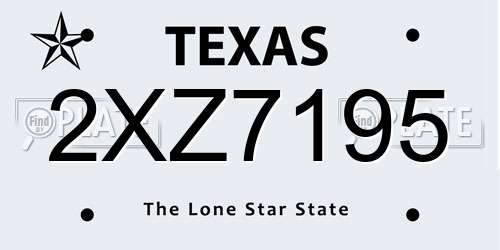 2XZ7195 Texas License Plate