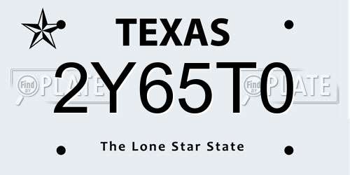2Y65T0 Texas License Plate
