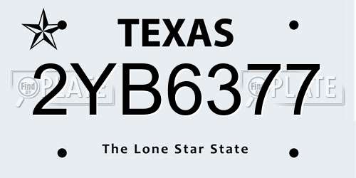 2YB6377 Texas License Plate