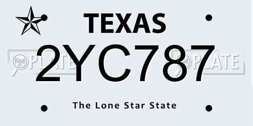 2YC787 Texas License Plate