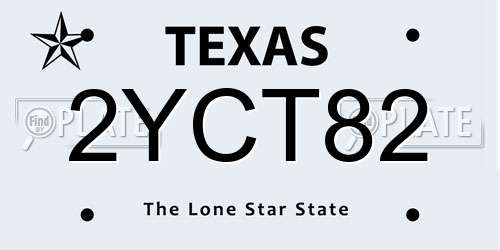 2YCT82 Texas License Plate