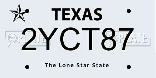 2YCT87 Texas License Plate