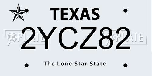 2YCZ82 Texas License Plate