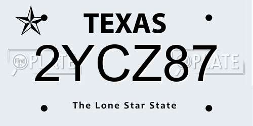 2YCZ87 Texas License Plate
