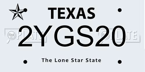 2YGS20 Texas License Plate
