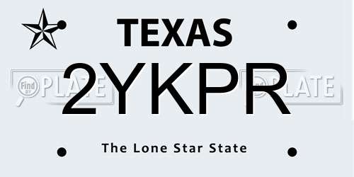 2YKPR Texas License Plate