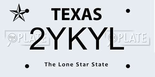 2YKYL Texas License Plate
