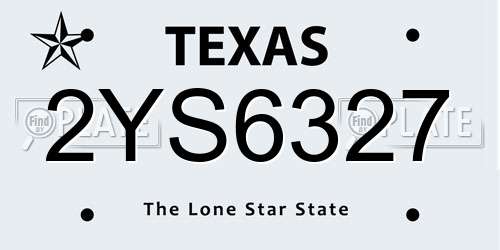 2YS6327 Texas License Plate