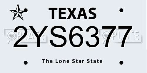 2YS6377 Texas License Plate