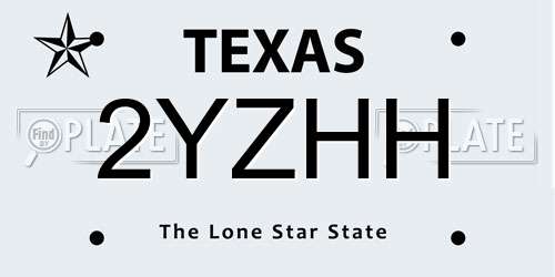 2YZHH Texas License Plate