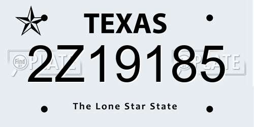 2Z19185 Texas License Plate