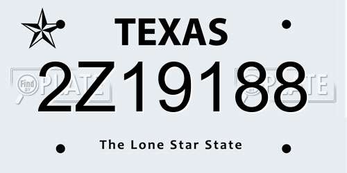 2Z19188 Texas License Plate