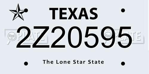 2Z20595 Texas License Plate