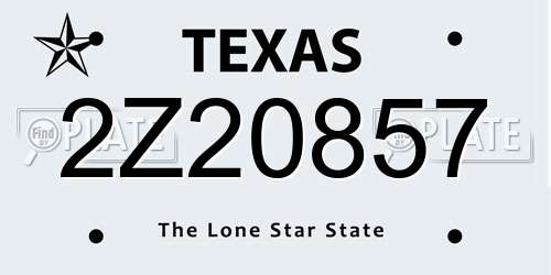 2Z20857 Texas License Plate