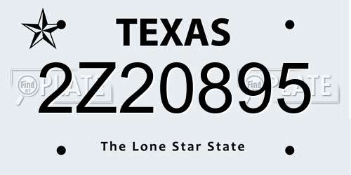 2Z20895 Texas License Plate