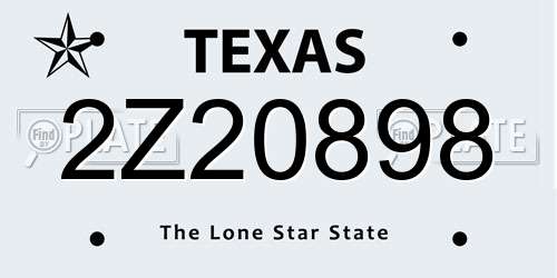 2Z20898 Texas License Plate