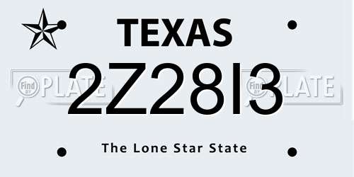 2Z28I3 Texas License Plate