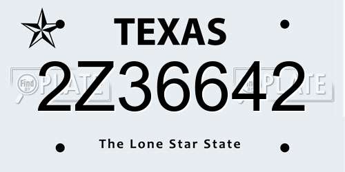 2Z36642 Texas License Plate