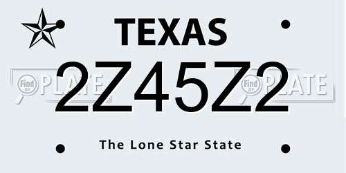 2Z45Z2 Texas License Plate
