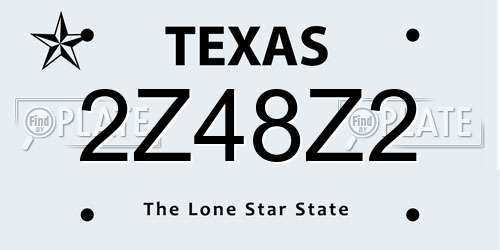 2Z48Z2 Texas License Plate