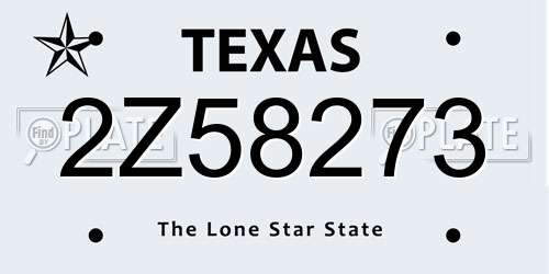 2Z58273 Texas License Plate