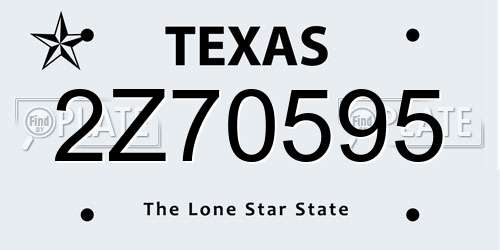 2Z70595 Texas License Plate