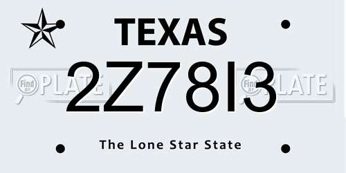 2Z78I3 Texas License Plate