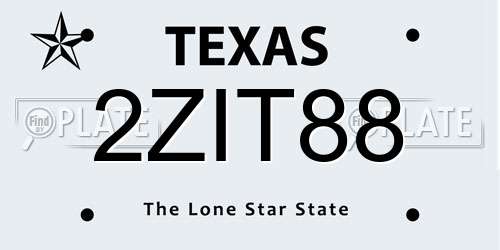 2ZIT88 Texas License Plate