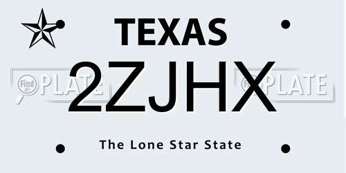 2ZJHX Texas License Plate