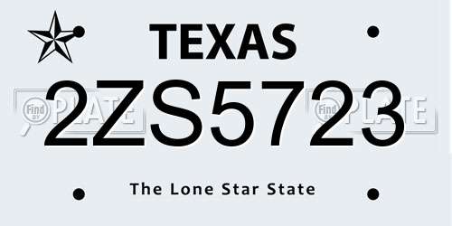 2ZS5723 Texas License Plate