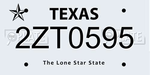 2ZT0595 Texas License Plate