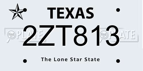 2ZT813 Texas License Plate