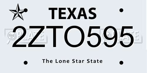2ZTO595 Texas License Plate