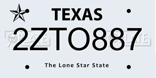 2ZTO887 Texas License Plate