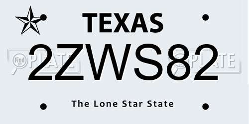2ZWS82 Texas License Plate