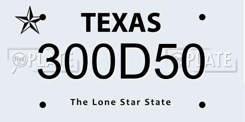 300D50 Texas License Plate