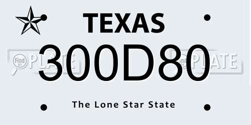 300D80 Texas License Plate