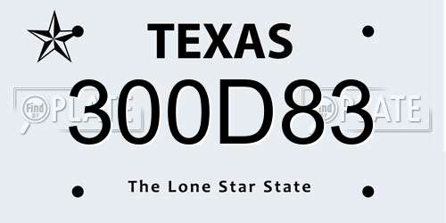 300D83 Texas License Plate
