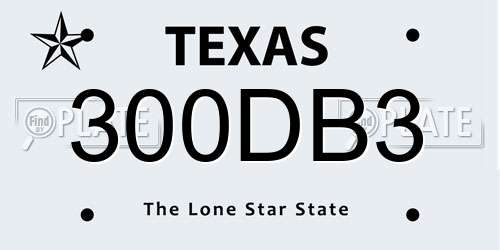 300DB3 Texas License Plate