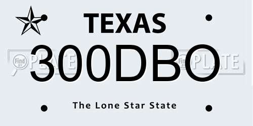 300DBO Texas License Plate