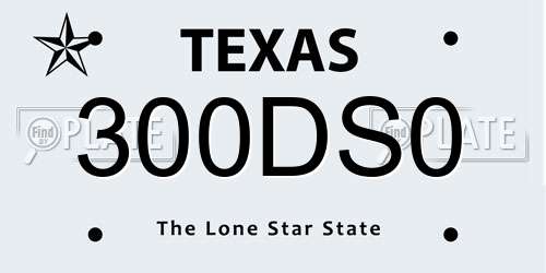 300DS0 Texas License Plate