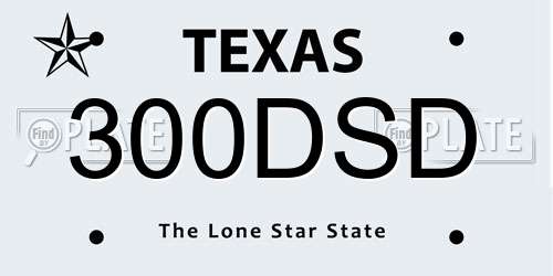 300DSD Texas License Plate