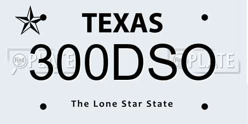 300DSO Texas License Plate