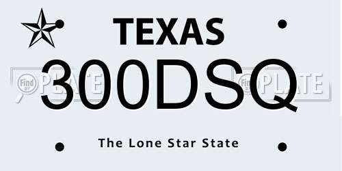 300DSQ Texas License Plate