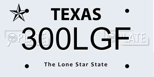 300LGF Texas License Plate