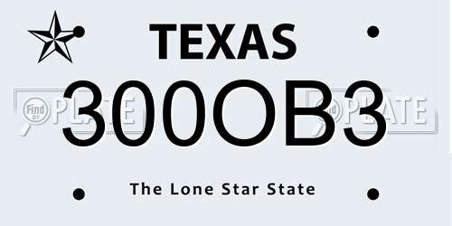 300OB3 Texas License Plate