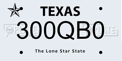 300QB0 Texas License Plate
