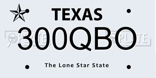 300QBO Texas License Plate