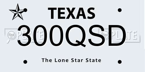 300QSD Texas License Plate