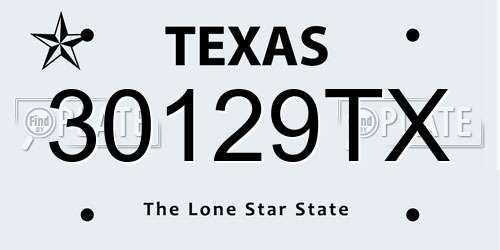 30129TX Texas License Plate